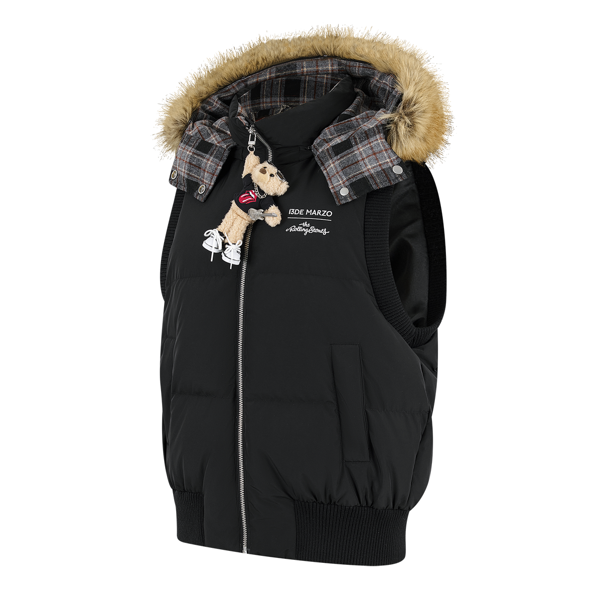 13DE MARZO Rolling Stones Down Vest Black
