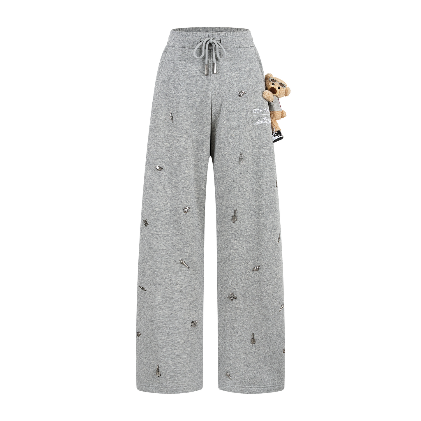 13DE MARZO Rolling Stones Bear Sweatpants Grey