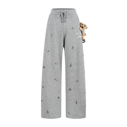 13DE MARZO Rolling Stones Bear Sweatpants Grey