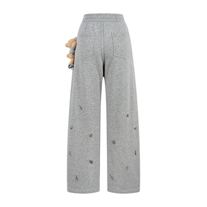 13DE MARZO Rolling Stones Bear Sweatpants Grey