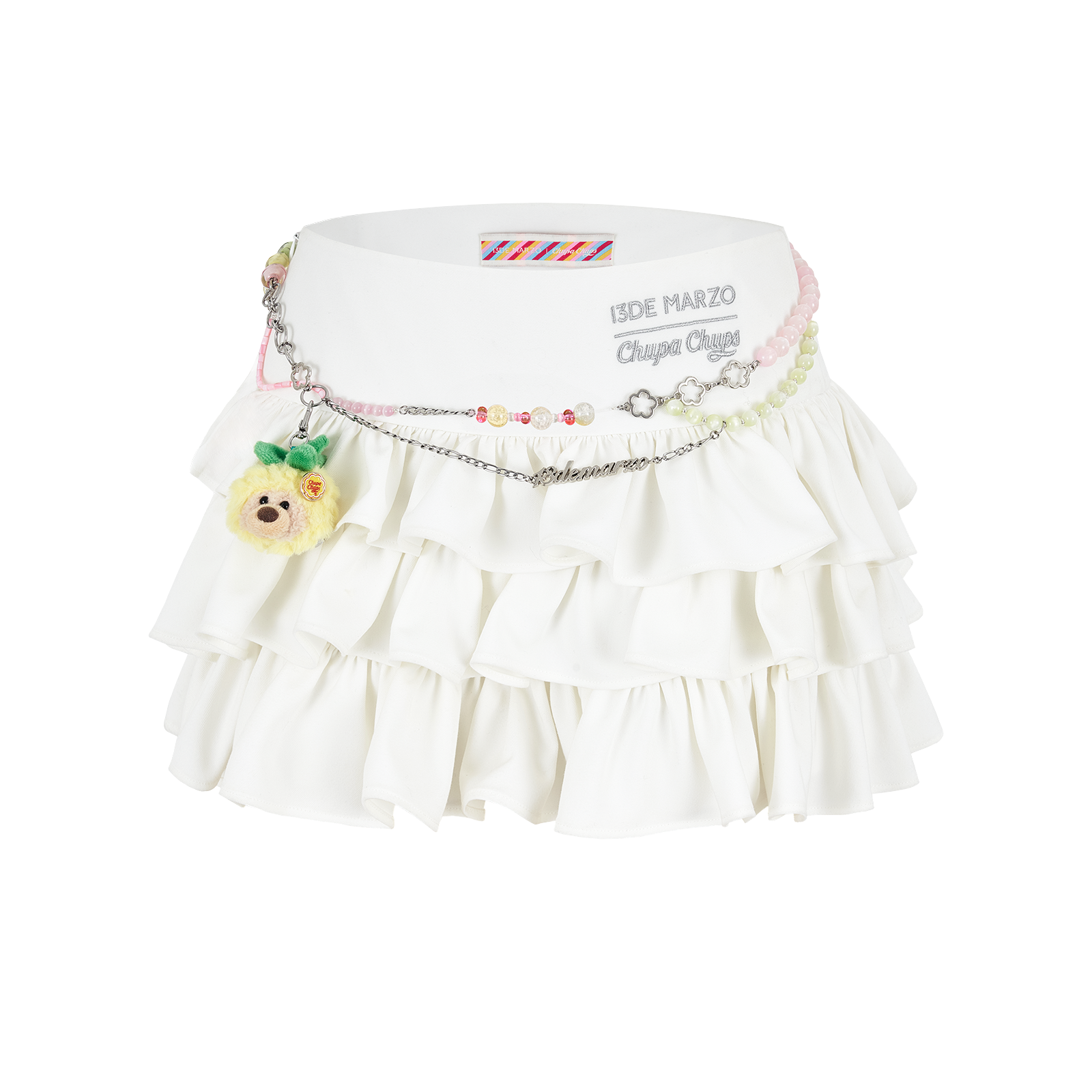 13DE MARZO Layered Tulle Skirt White - 13DE MARZO