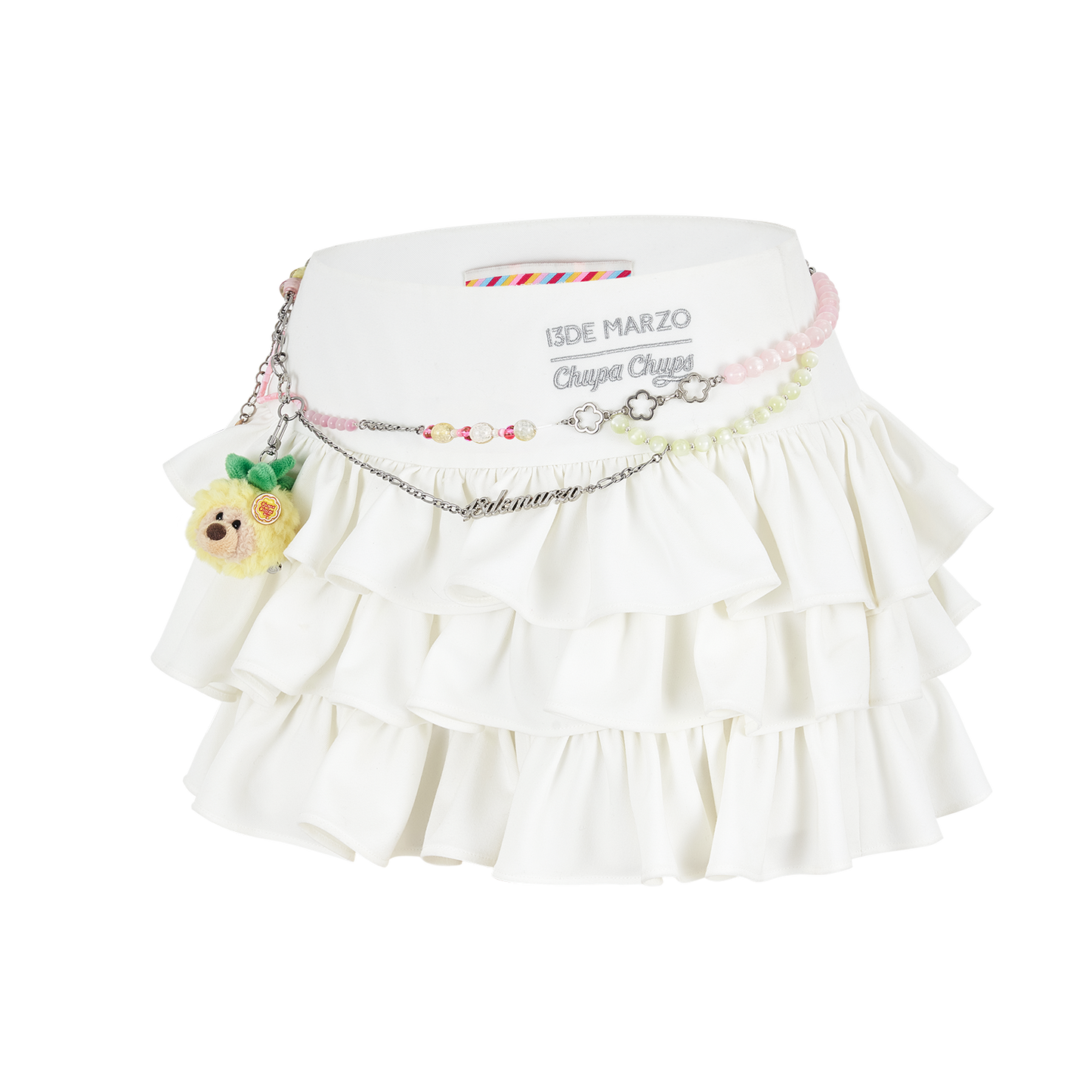 13DE MARZO Layered Tulle Skirt White - 13DE MARZO