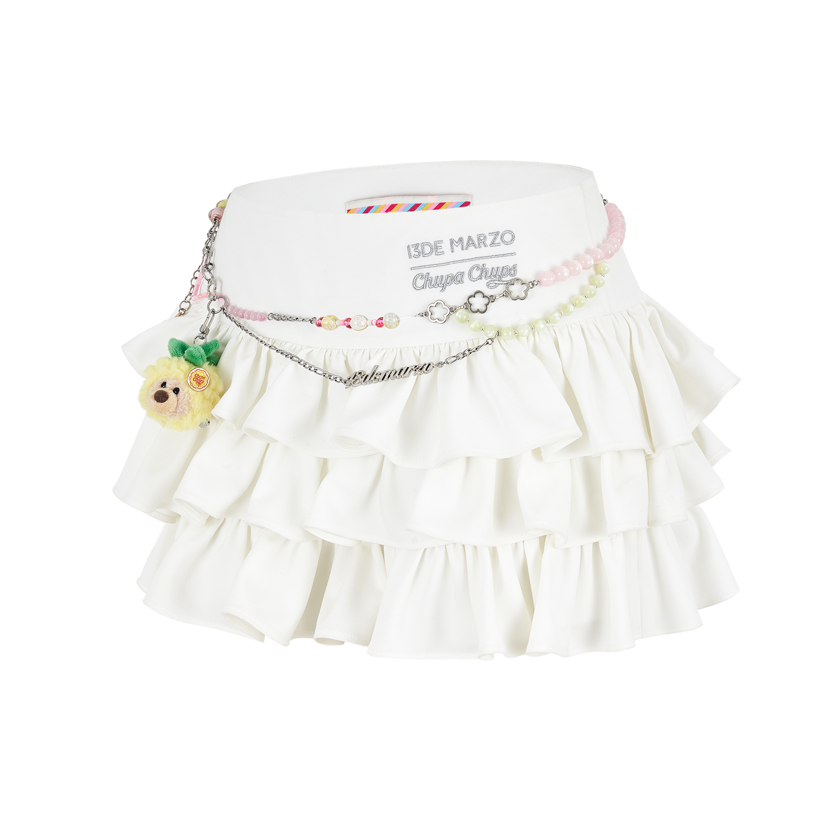 13DE MARZO Layered Tulle Skirt White - 13DE MARZO