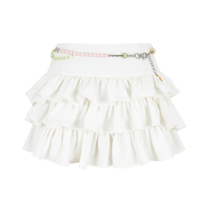 13DE MARZO Layered Tulle Skirt White - 13DE MARZO