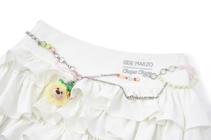 13DE MARZO Layered Tulle Skirt White - 13DE MARZO