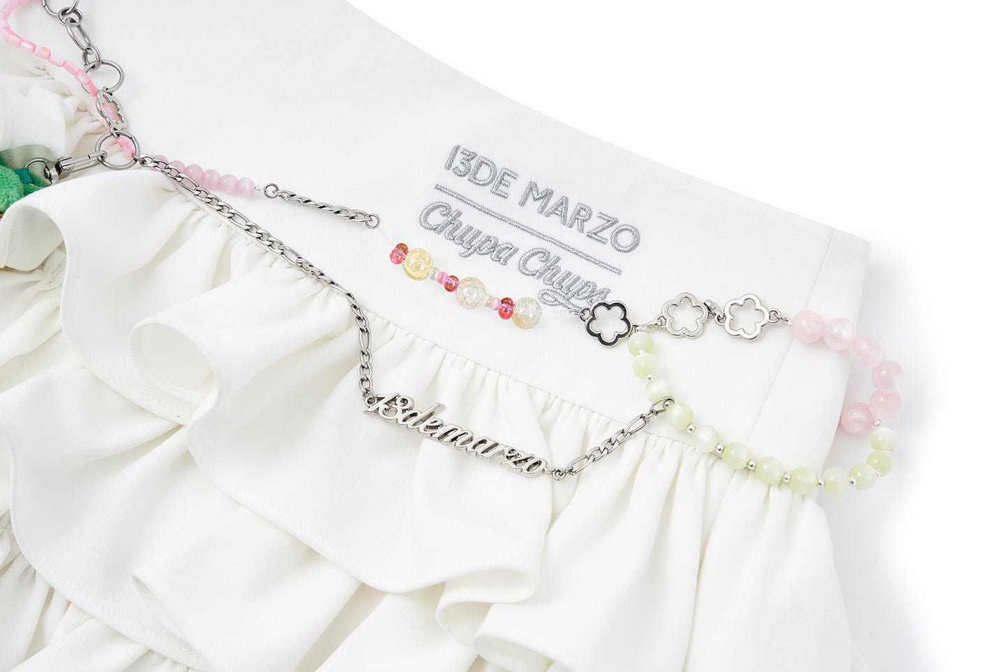 13DE MARZO Layered Tulle Skirt White - 13DE MARZO