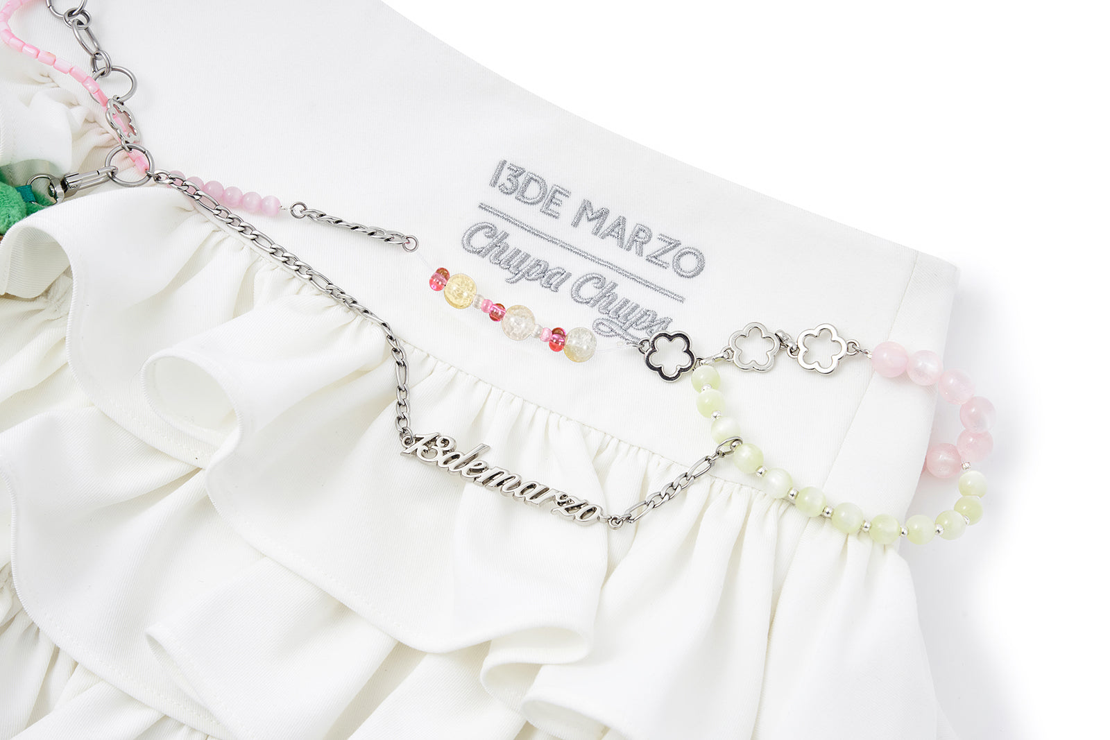 13DE MARZO Layered Tulle Skirt White - 13DE MARZO
