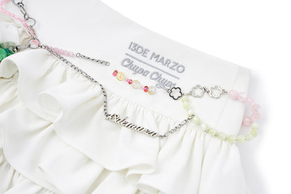 13DE MARZO Layered Tulle Skirt White - 13DE MARZO