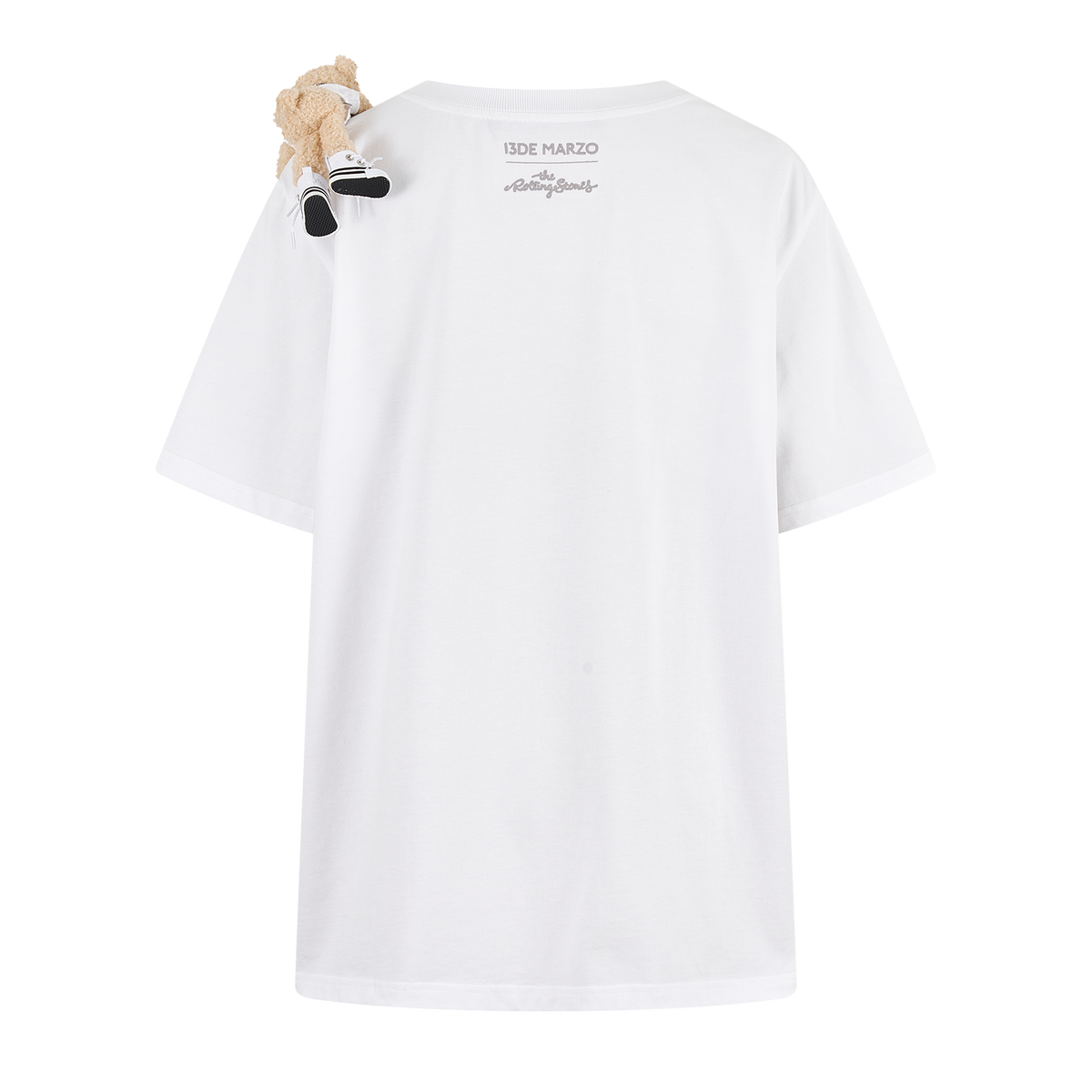 13DE MARZO Rolling Stones Tongue Bear T-shirt White