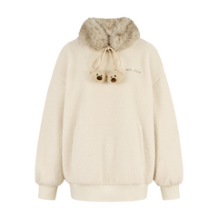 13DE MARZO Mini Bear Plush Snood Pullover Top