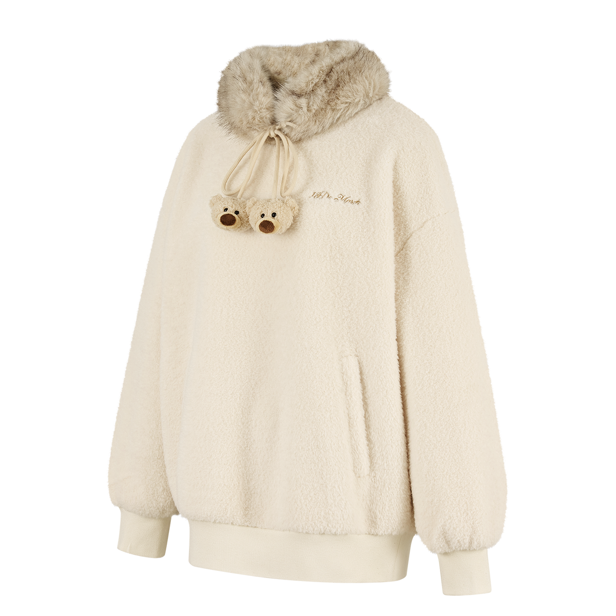 13DE MARZO Mini Bear Plush Snood Pullover Top