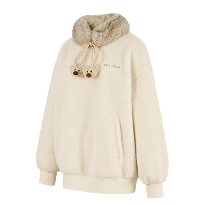 13DE MARZO Mini Bear Plush Snood Pullover Top