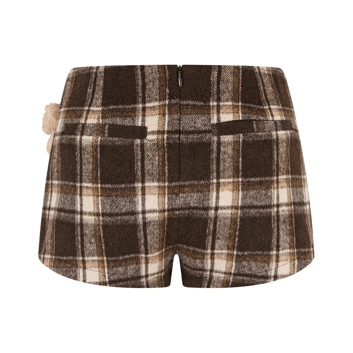 13DE MARZO Star Panel Plaid Skort Brown