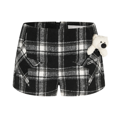 13DE MARZO Star Panel Plaid Skort Black