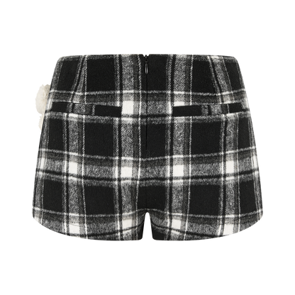 13DE MARZO Star Panel Plaid Skort Black