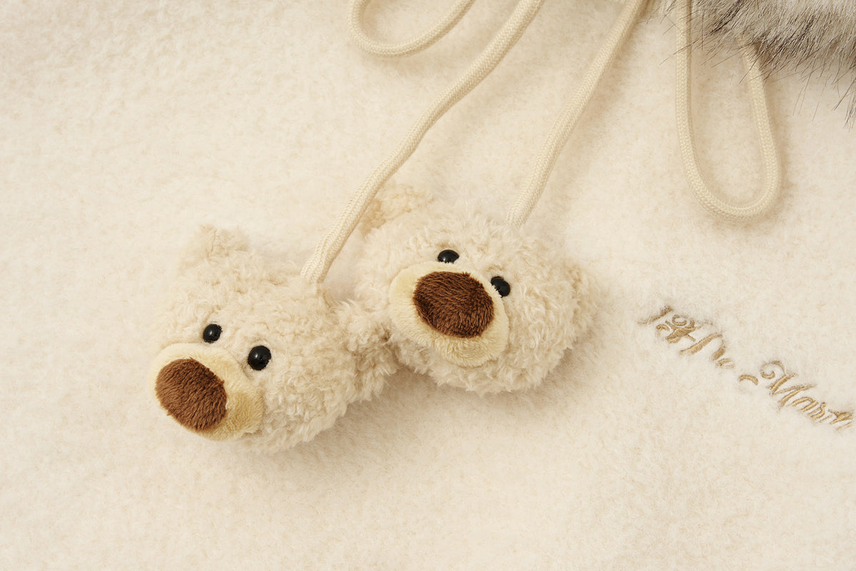 13DE MARZO Mini Bear Plush Snood Pullover Top