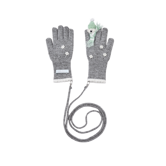 13DE MARZO Snow Bear Gloves Grey