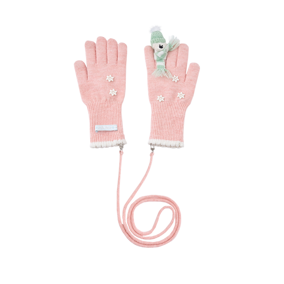 13DE MARZO Snow Bear Gloves Pink