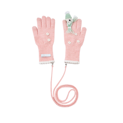 13DE MARZO Snow Bear Gloves Pink