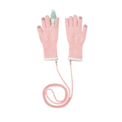 13DE MARZO Snow Bear Gloves Pink
