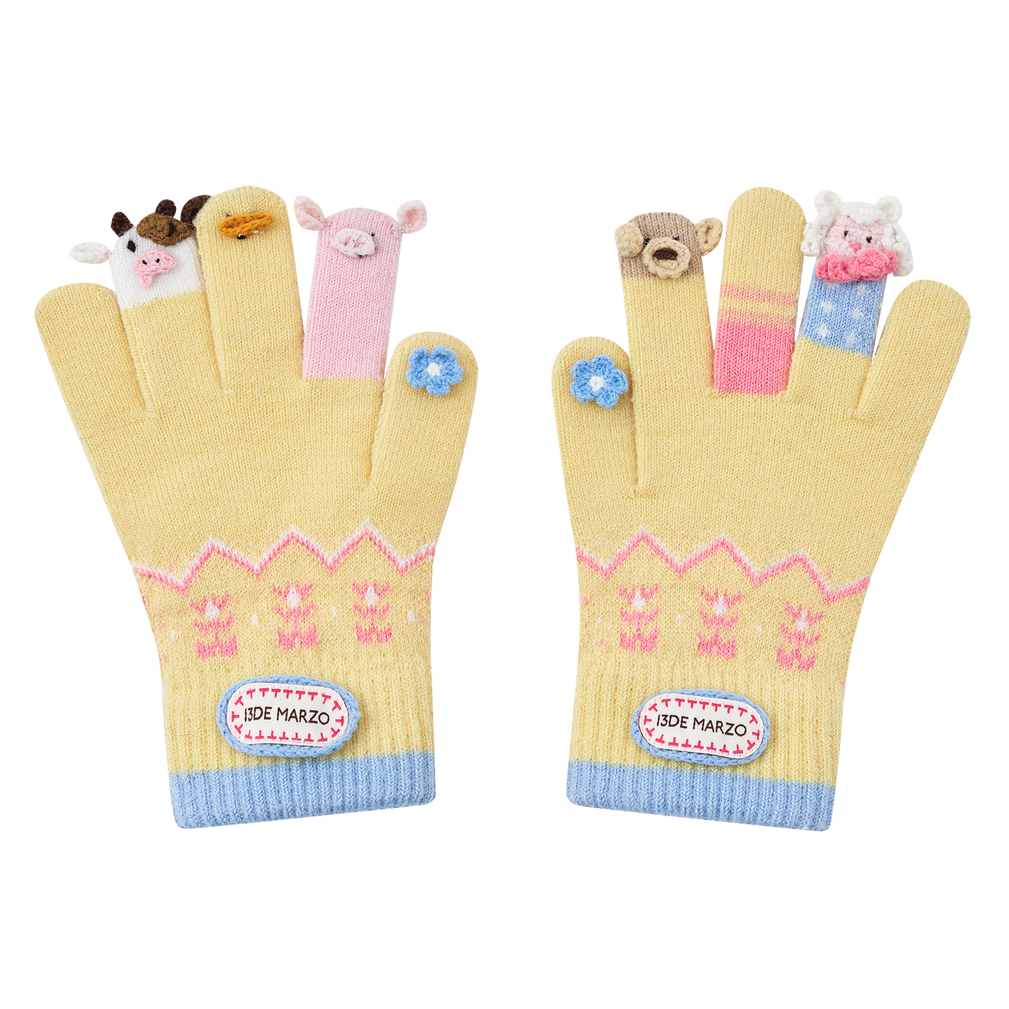 13DE MARZO Marzo Valley Plush Gloves Yellow