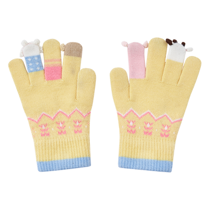 13DE MARZO Marzo Valley Plush Gloves Yellow