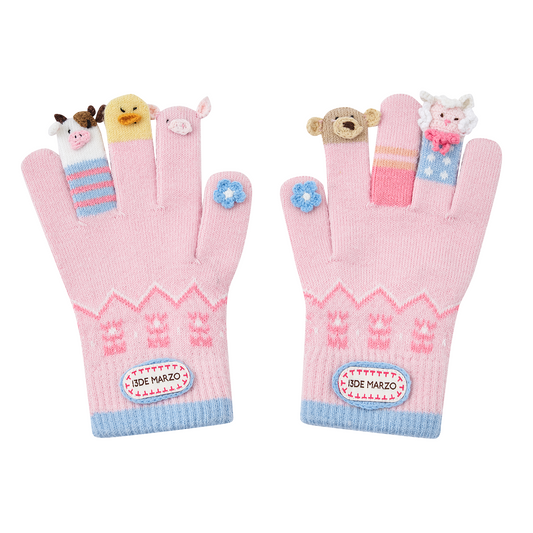 13DE MARZO Marzo Valley Plush Gloves Pink