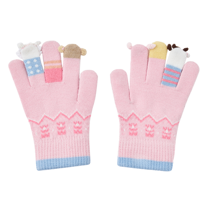 13DE MARZO Marzo Valley Plush Gloves Pink