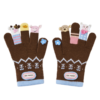 13DE MARZO Marzo Valley Plush Gloves Brown