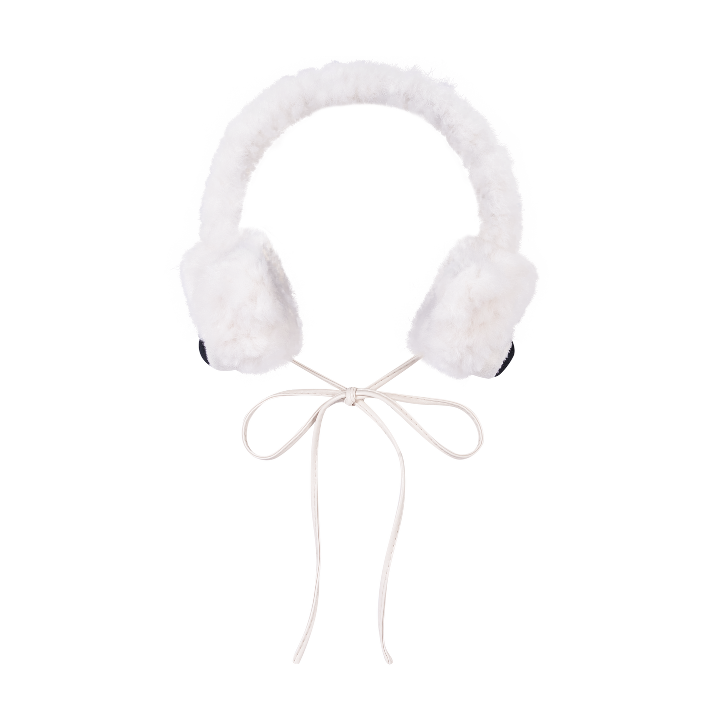 13DE MARZO Bear Fuzzy Ear Warmer White