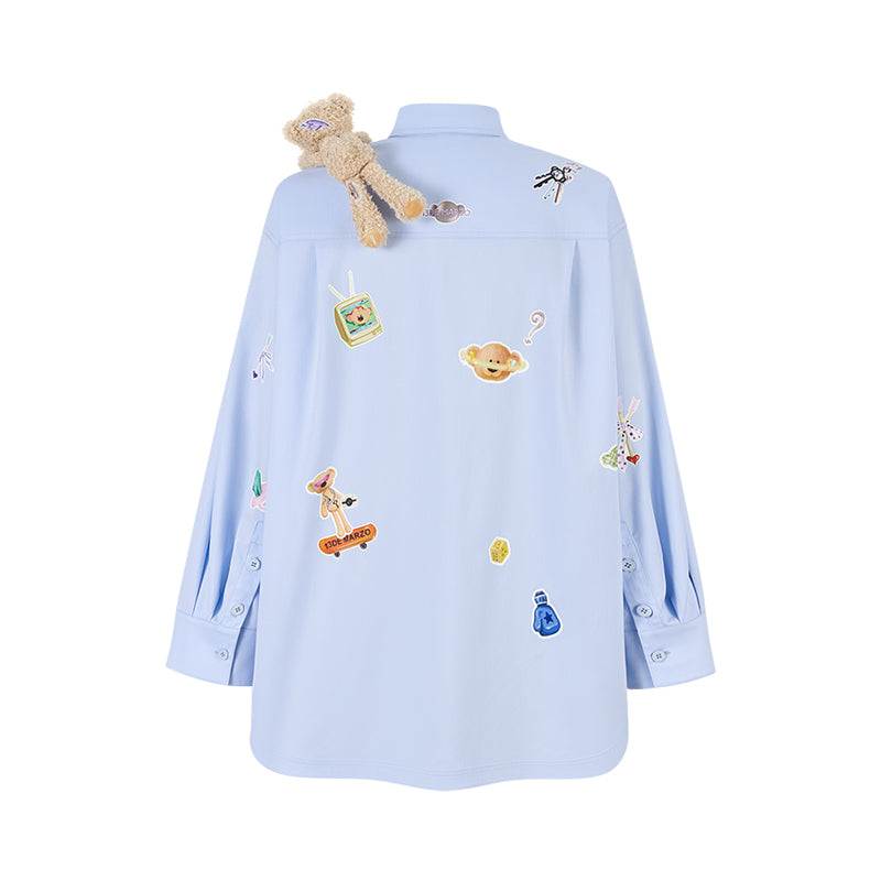 13DE MARZO Bear Stickers Shirt - 13DE MARZO