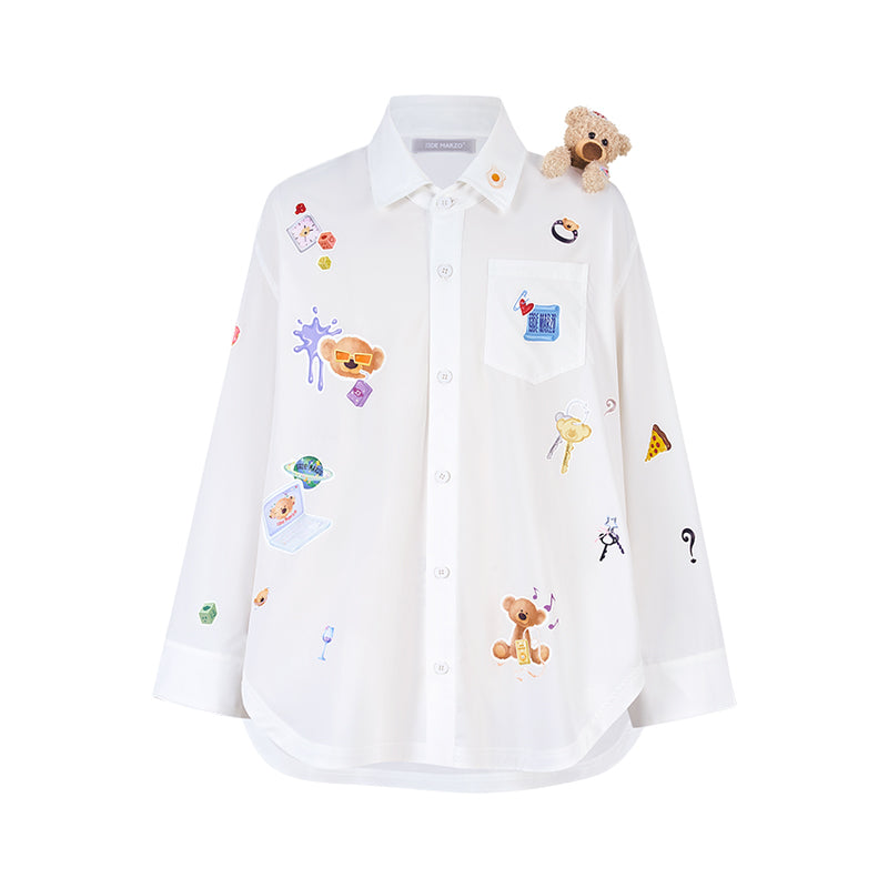 13DE MARZO Bear Stickers Shirt - 13DE MARZO