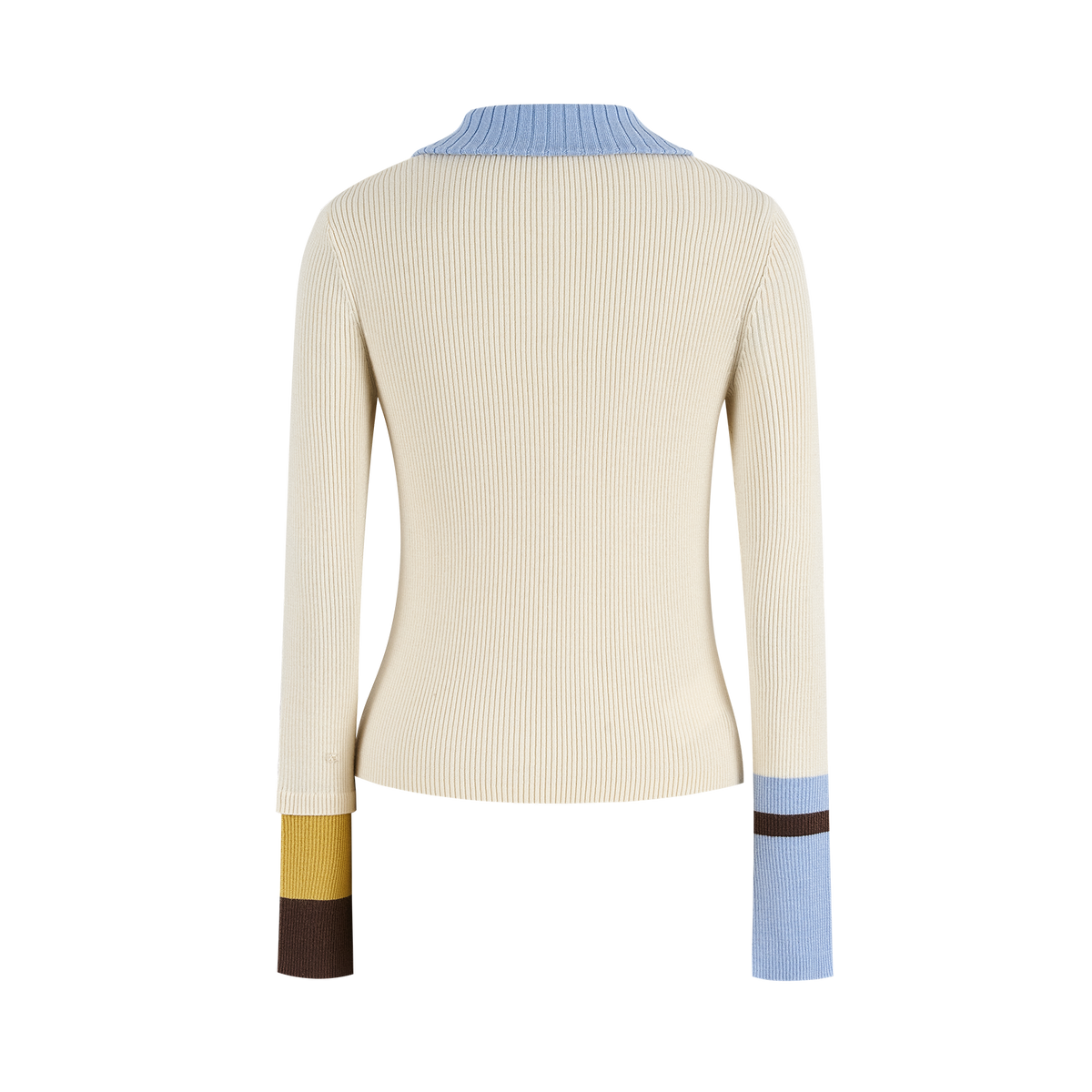 13DE MARZO Snow Bear Asymmetric Cuff Top Beige
