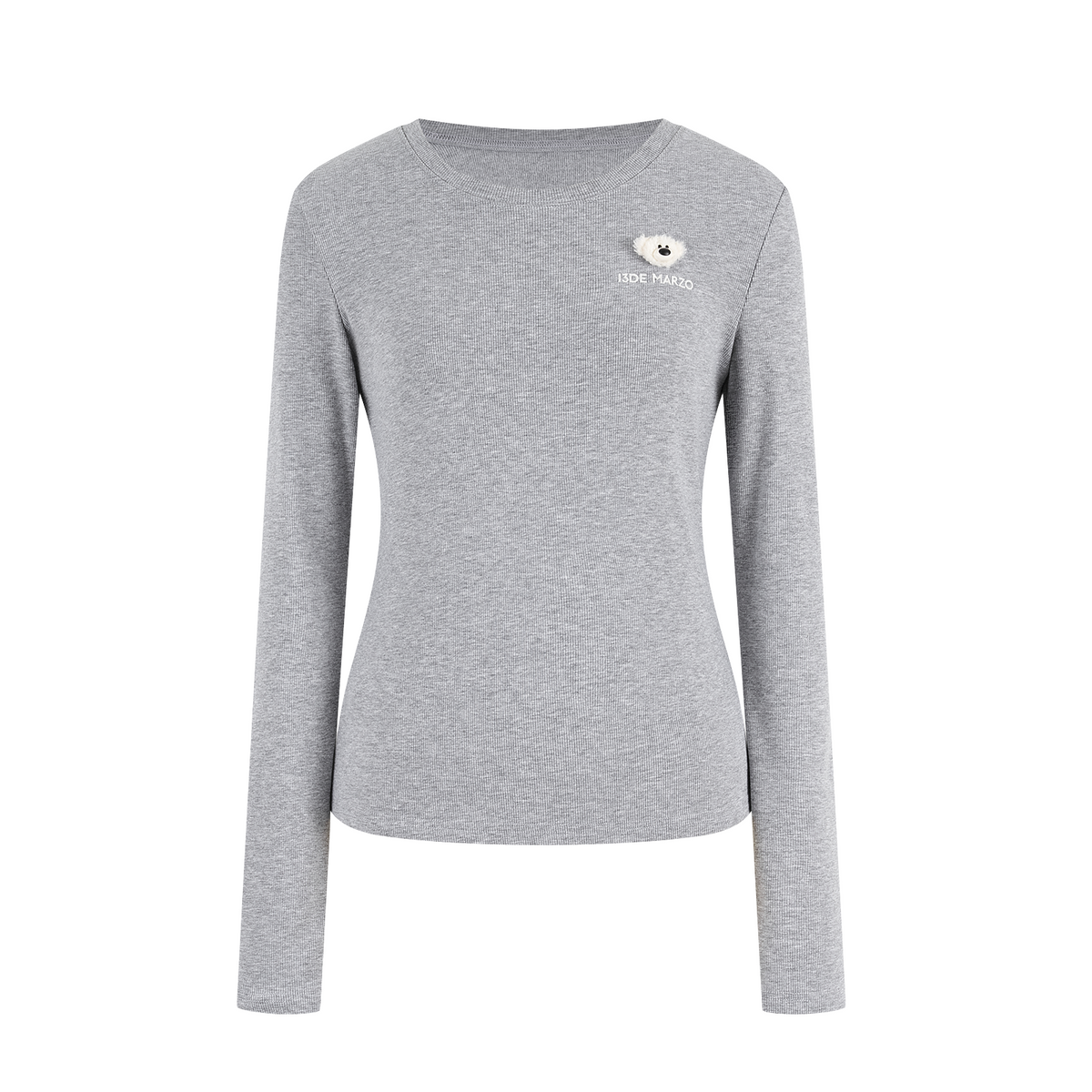 13DE MARZO Mini Bear Slim Fit Top Grey