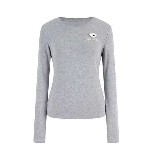 13DE MARZO Mini Bear Slim Fit Top Grey