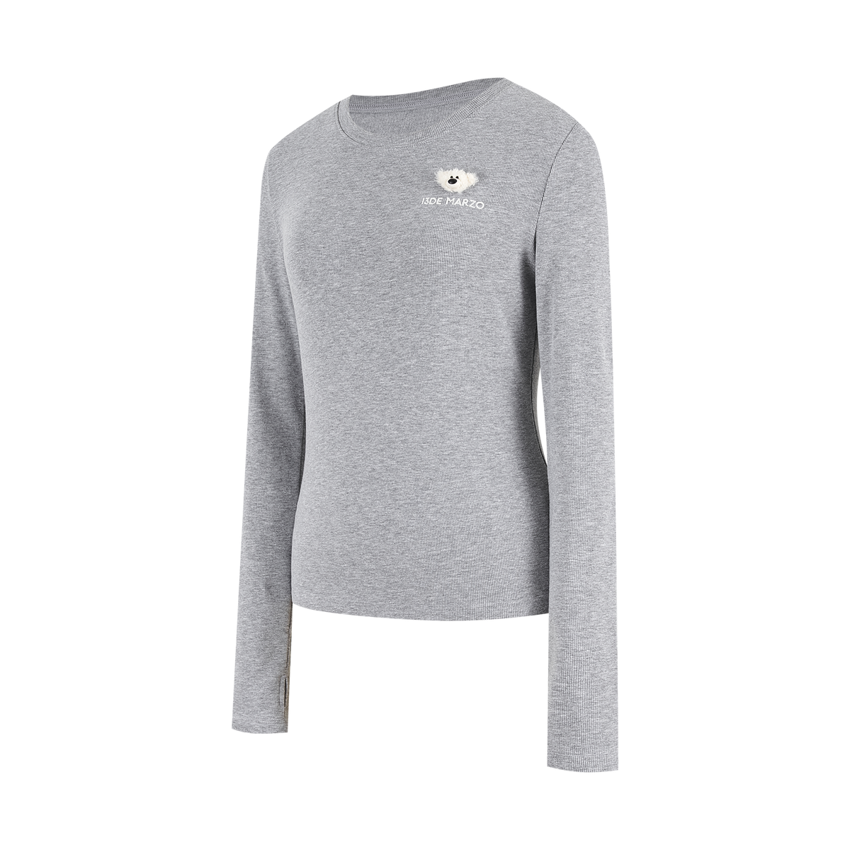 13DE MARZO Mini Bear Slim Fit Top Grey
