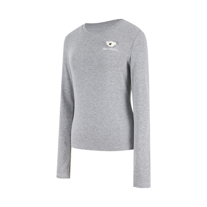 13DE MARZO Mini Bear Slim Fit Top Grey