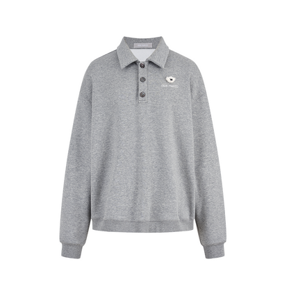 13DE MARZO Polo Long Sleeve Sweatshirt Grey