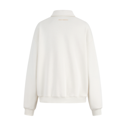 13DE MARZO Polo Long Sleeve Sweatshirt Beige