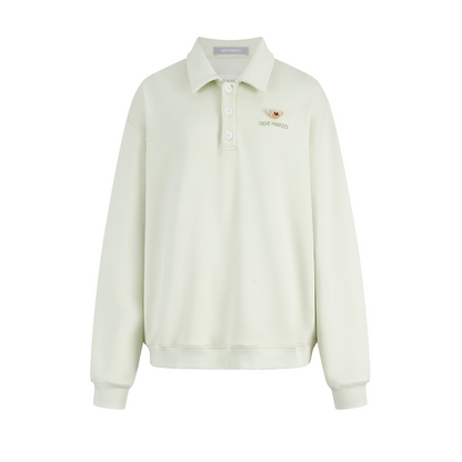 13DE MARZO Polo Long Sleeve Sweatshirt Green