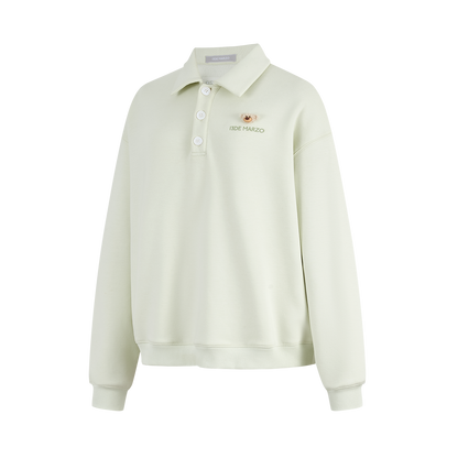 13DE MARZO Polo Long Sleeve Sweatshirt Green