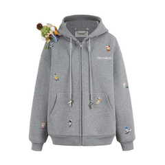 13DE MARZO Snow Bear Hoodie Grey