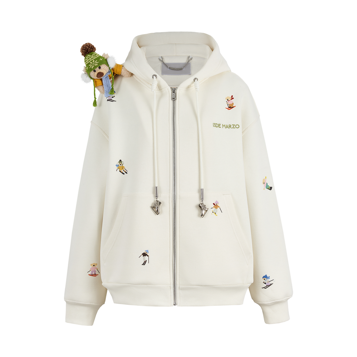 13DE MARZO Snow Bear Hoodie Beige