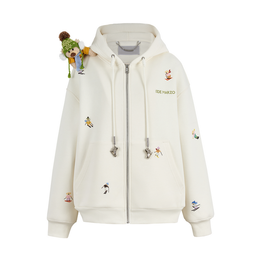 13DE MARZO Snow Bear Hoodie Beige