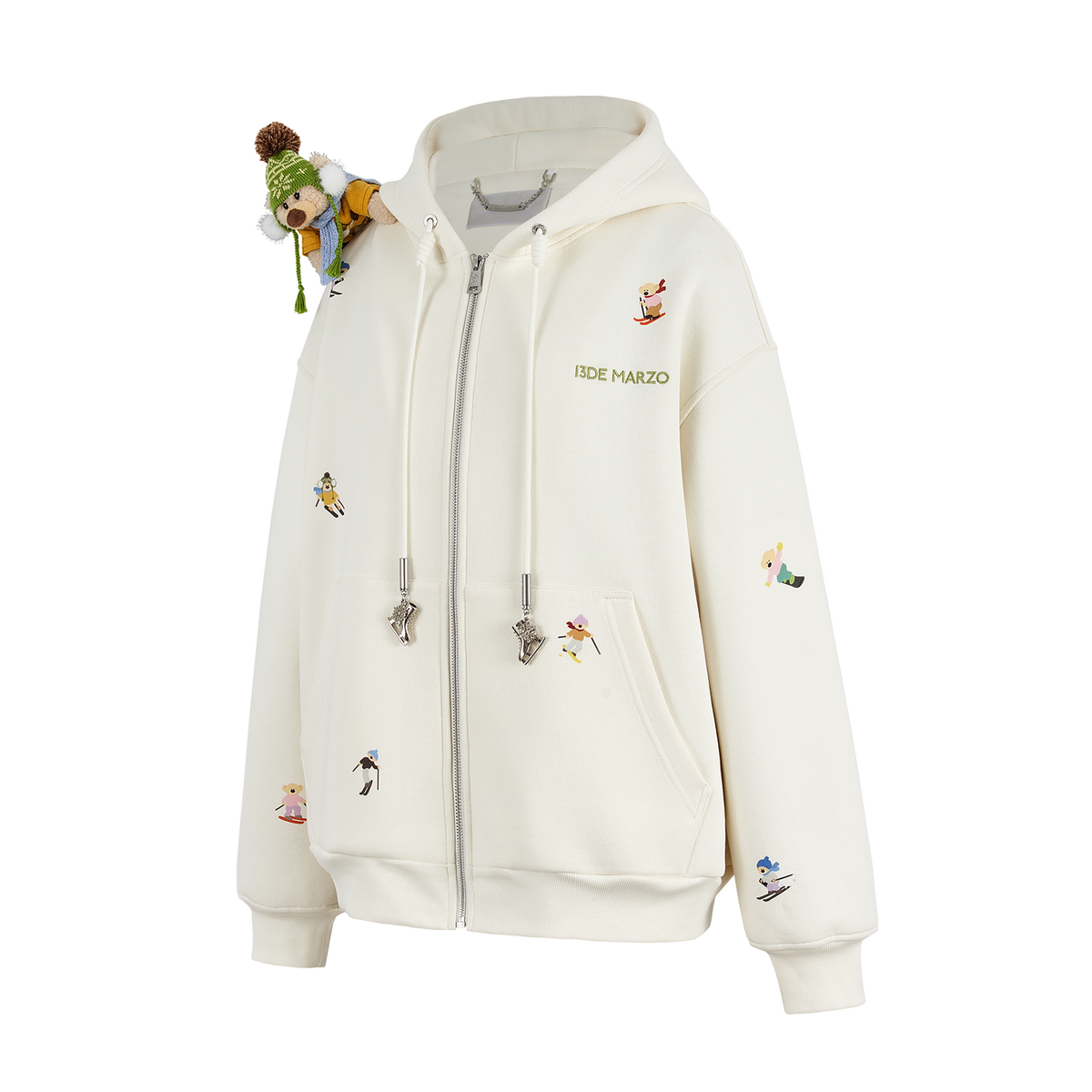 13DE MARZO Snow Bear Hoodie Beige