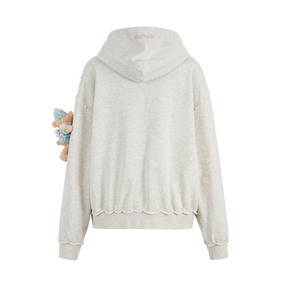 13DE MARZO Crystal Ball Print Hoodie Grey