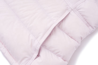 13DE MARZO Cinched Waist Quilted Down Vest Pink