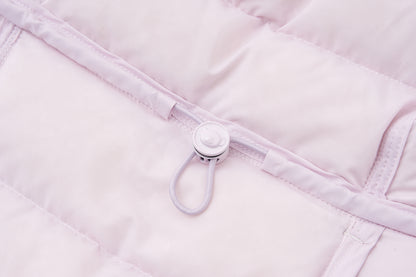 13DE MARZO Cinched Waist Quilted Down Vest Pink