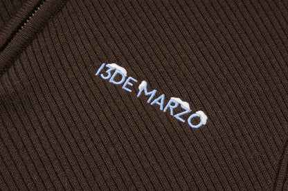 13DE MARZO Snow Bear Asymmetric Cuff Top Brown