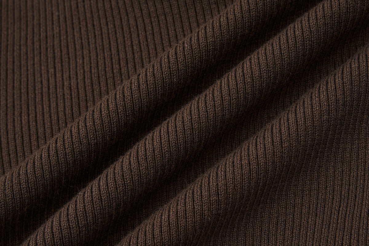 13DE MARZO Snow Bear Asymmetric Cuff Top Brown